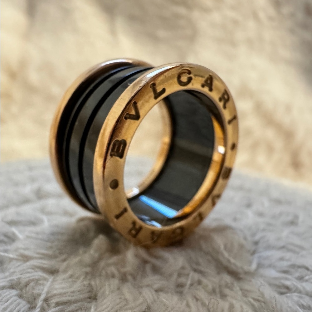 Bulgari B.zero1 Ring Black Ceramic 18k Rose Gold - Picture 4 of 13